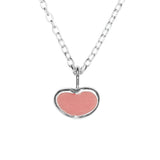 Pink Sea Glass Heart Necklace