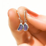 Purple Sea Glass Hoops