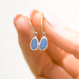 Blue Sea Glass Hoops