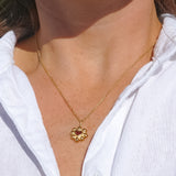 Red Sea Glass Heart Necklace, Gold Vermeil