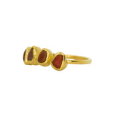 Red Sea Glass, Gold Vermeil - Size Q