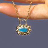 Sea Glass Sun Necklace - Gold Vermeil