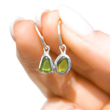 Green Sea Glass Hoops