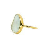 Light Blue Sea Glass, Gold Vermeil - Size L