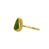 Green Sea Glass, Gold Vermeil - Size O
