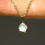 Green Sea Glass Necklace - Gold Vermeil