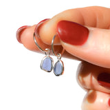 Purple/Blue Sea Glass Hoops