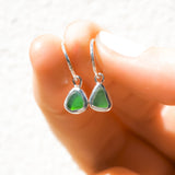 Green Sea Glass Hoops