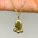 Sea Glass Sun Necklace - Gold Vermeil