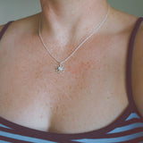 White Sea Glass Flower Necklace