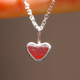 Red Sea Glass Heart Necklace