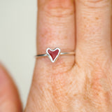 Red Sea Glass Heart - Size T