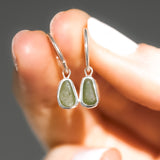Green Sea Glass Hoops