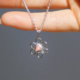 Pink Sea Glass Flower Necklace