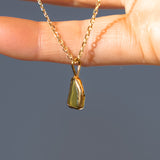 Green Sea Glass Necklace - Gold Vermeil
