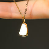 White Sea Glass Necklace - Gold Vermeil
