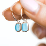 Blue Sea Glass Hoops