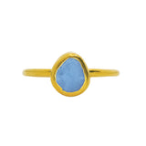 Purple/Blue Sea Glass, Gold Vermeil - Size P