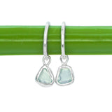 Light Blue Sea Glass Hoops