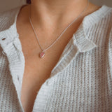 Pink Sea Glass Heart Necklace