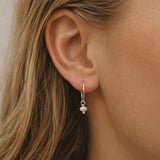 Petite Pearl Hoops - Sterling Silver