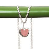 Pink Sea Glass Heart Necklace