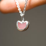 Pink Sea Glass Heart Necklace