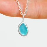 Blue Sea Glass Necklace