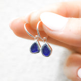 Blue Sea Glass Hoops