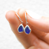 Blue Sea Glass Hoops