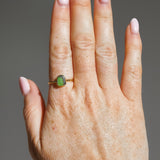 Green Sea Glass, Gold Vermeil - Size T