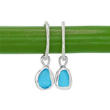 Blue Sea Glass Hoops