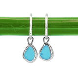 Blue Sea Glass Hoops