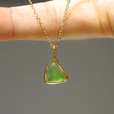 Green Sea Glass Necklace - Gold Vermeil