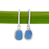 Blue Sea Glass Hoops