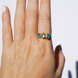 Blue Sea Glass, Gold Vermeil - Size P