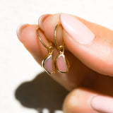 Pink Sea Glass Hoops - Gold Vermeil