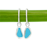 Blue Sea Glass Hoops
