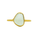 Light Blue Sea Glass, Gold Vermeil - Size L