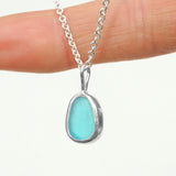 Blue Sea Glass Necklace
