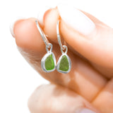 Green Sea Glass Hoops