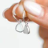 White Sea Glass Hoops