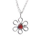 Red Sea Glass Flower Necklace