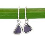 Purple Sea Glass Hoops