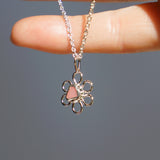 Pink Sea Glass Flower Necklace