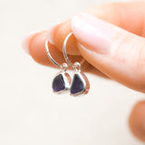 Purple Sea Glass Hoops