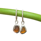 Amber Sea Glass Hoops