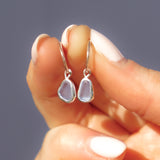 Purple/Blue Sea Glass Hoops