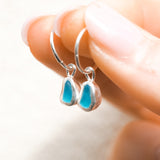 Blue Sea Glass Hoops