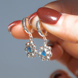 Blue Sea Glass Sun Hoops